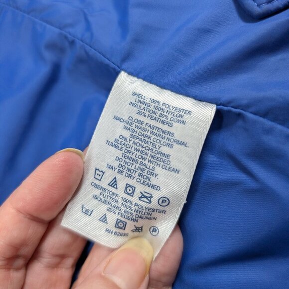 Lands End down and feathers filled blue puffer vest size large - Picture 5 of 6